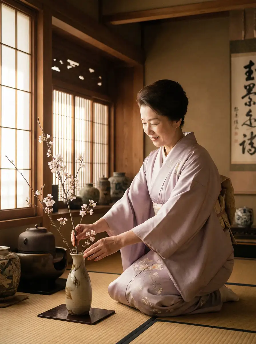 一位优雅的 生活启示录电视剧全集35集 在和室中插花